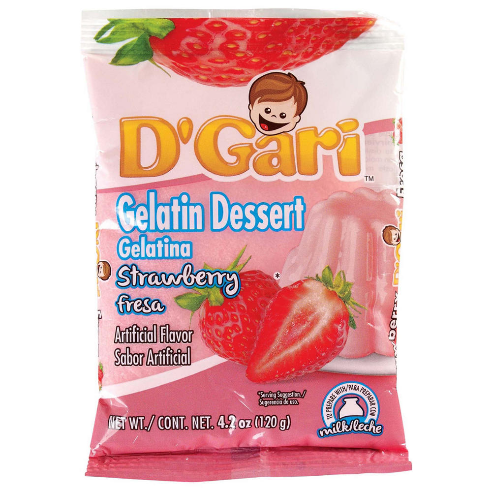 D'Gari Strawberry Gelatin Dessert Mix, 4.2 oz
