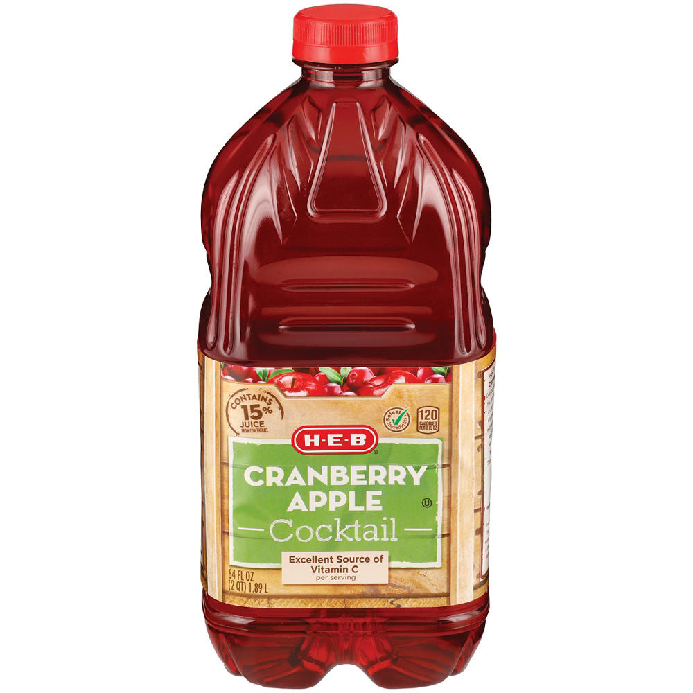 H-E-B Cranberry Apple Cocktail Juice, 64 oz