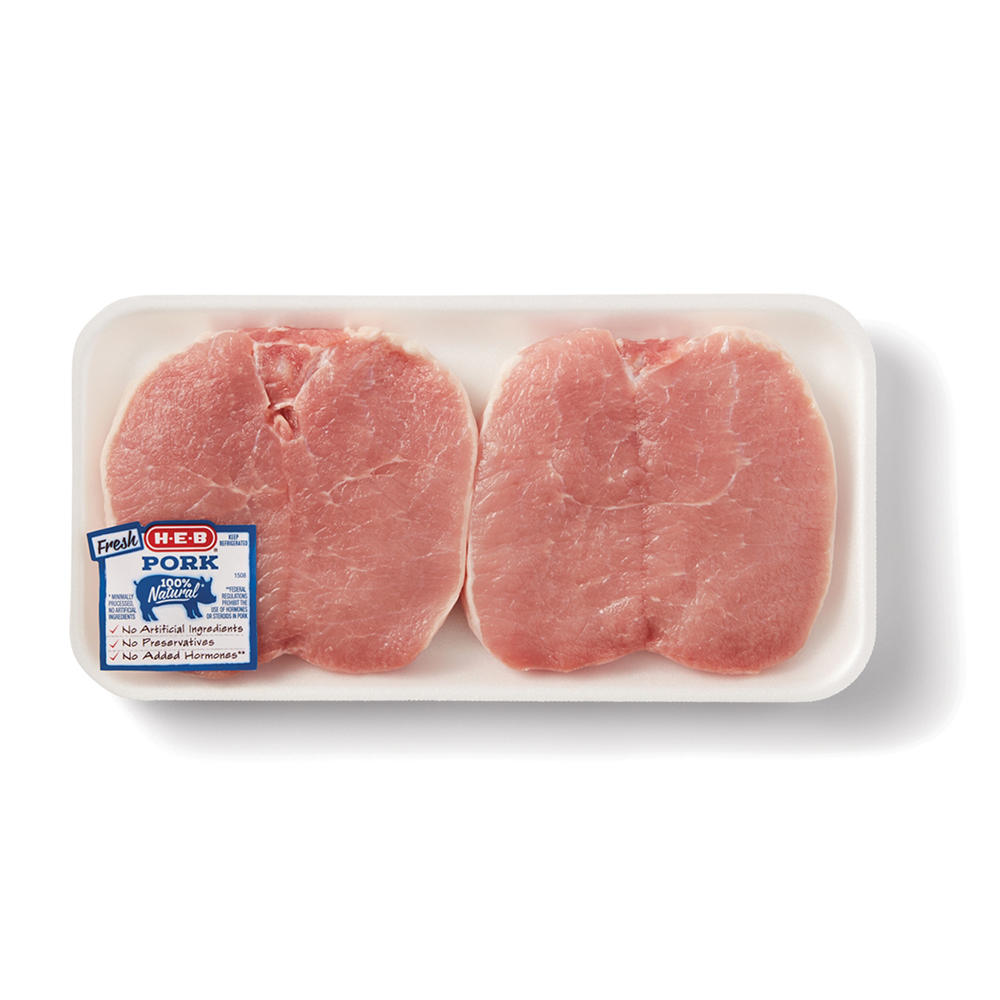 H-E-B Boneless Butterflied Center Loin Pork Chops, Thick Cut, Avg. 1.21 lbs