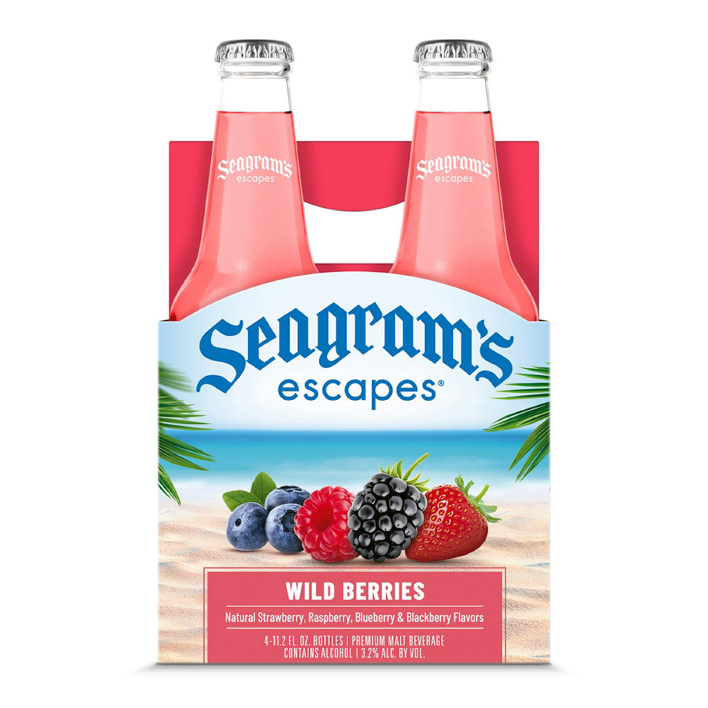 Seagram's Escapes Wild Berries 4 pk Bottles, 11.2 oz
