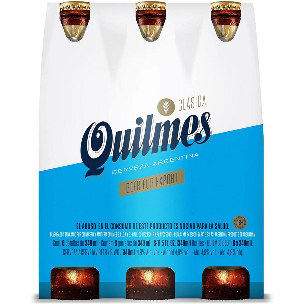 Quilmes Beer 6 pk Bottles, 12 oz