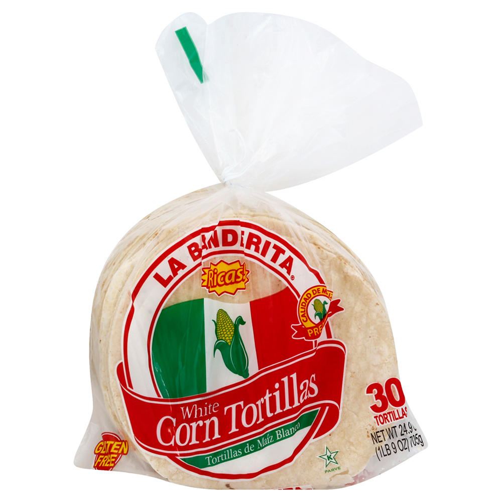 La Banderita White Corn Tortillas, 30 ct