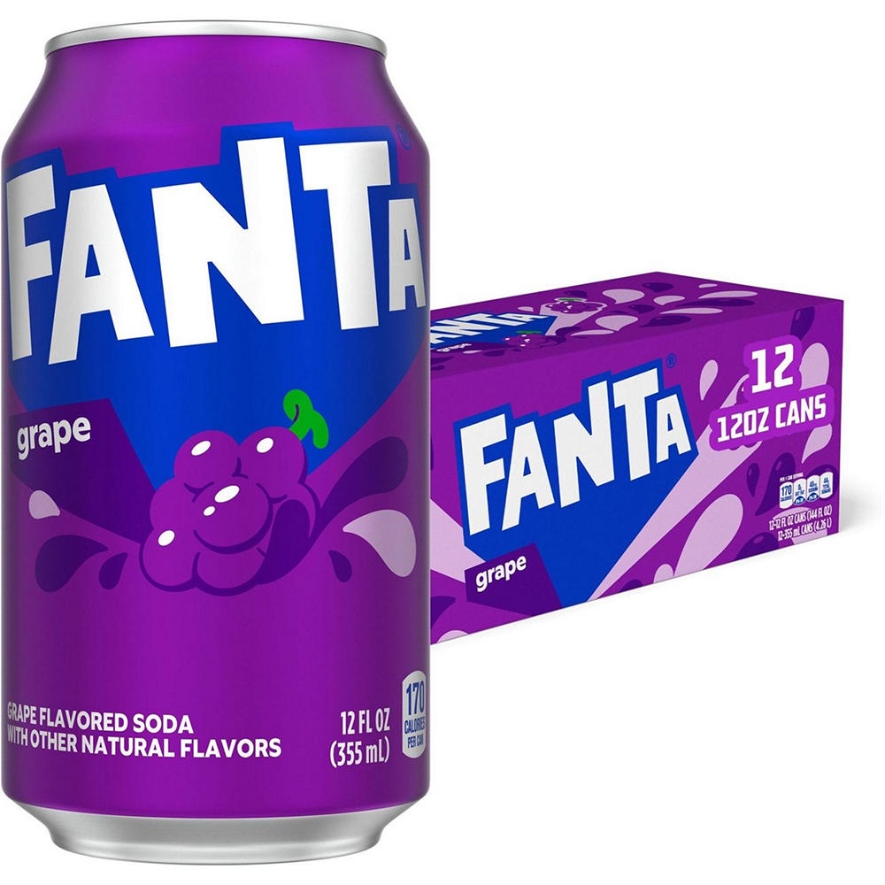 Fanta Grape Soda Soft Drink Fridge Pack 12 pk Cans, 12 oz