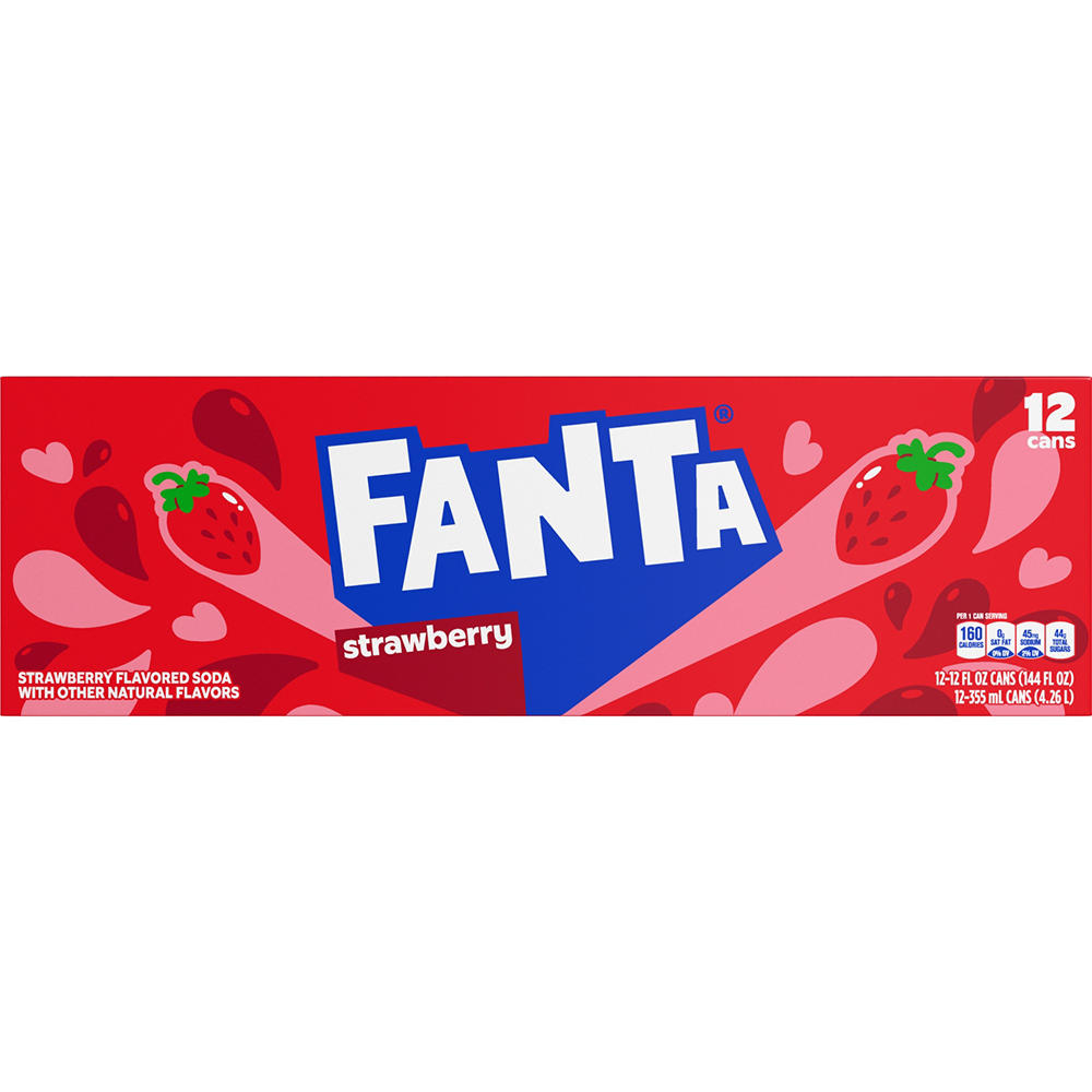 Fanta Strawberry Soda Soft Drink Fridge Pack 12 pk Cans, 12 oz