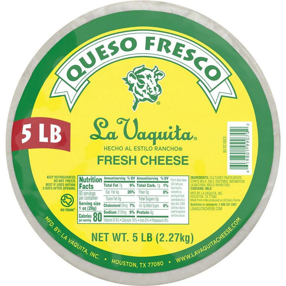 La Vaquita Queso Fresco Wheel, 5 lb