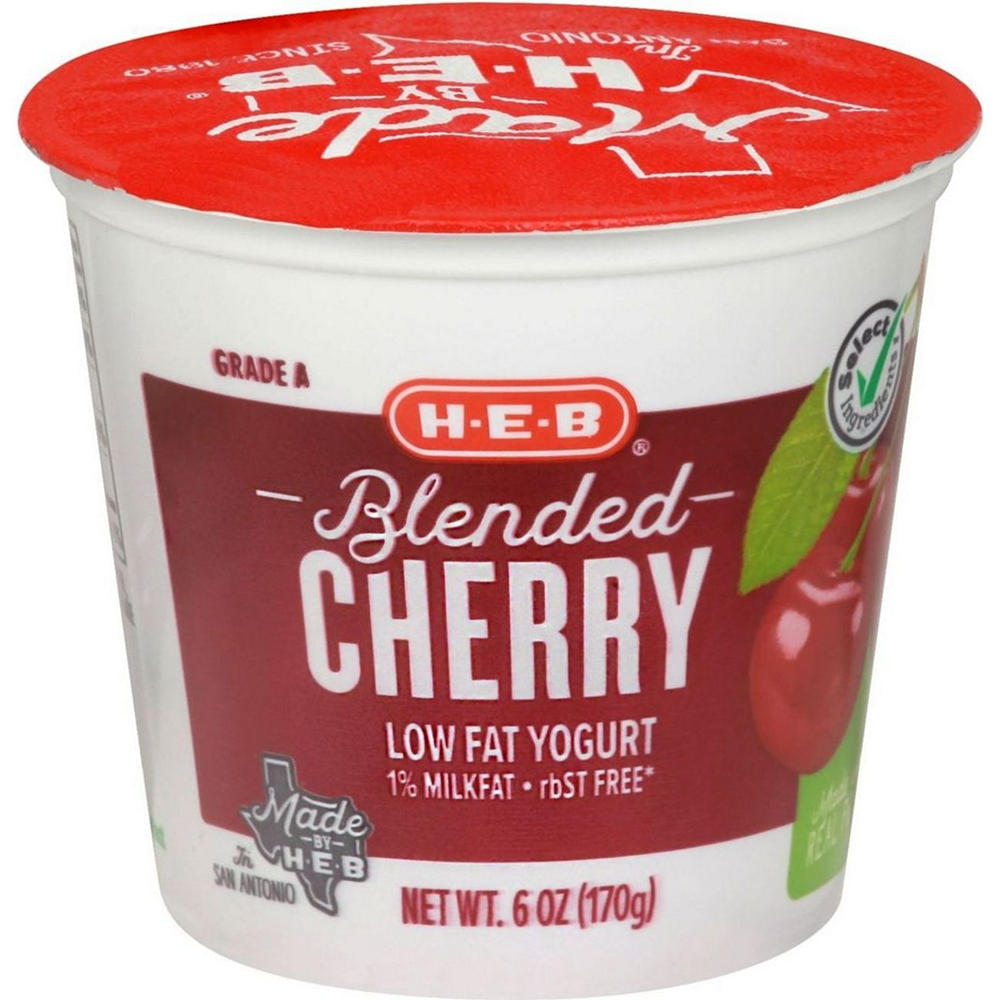 H-E-B Blended Cherry Low-Fat Yogurt, 6 oz