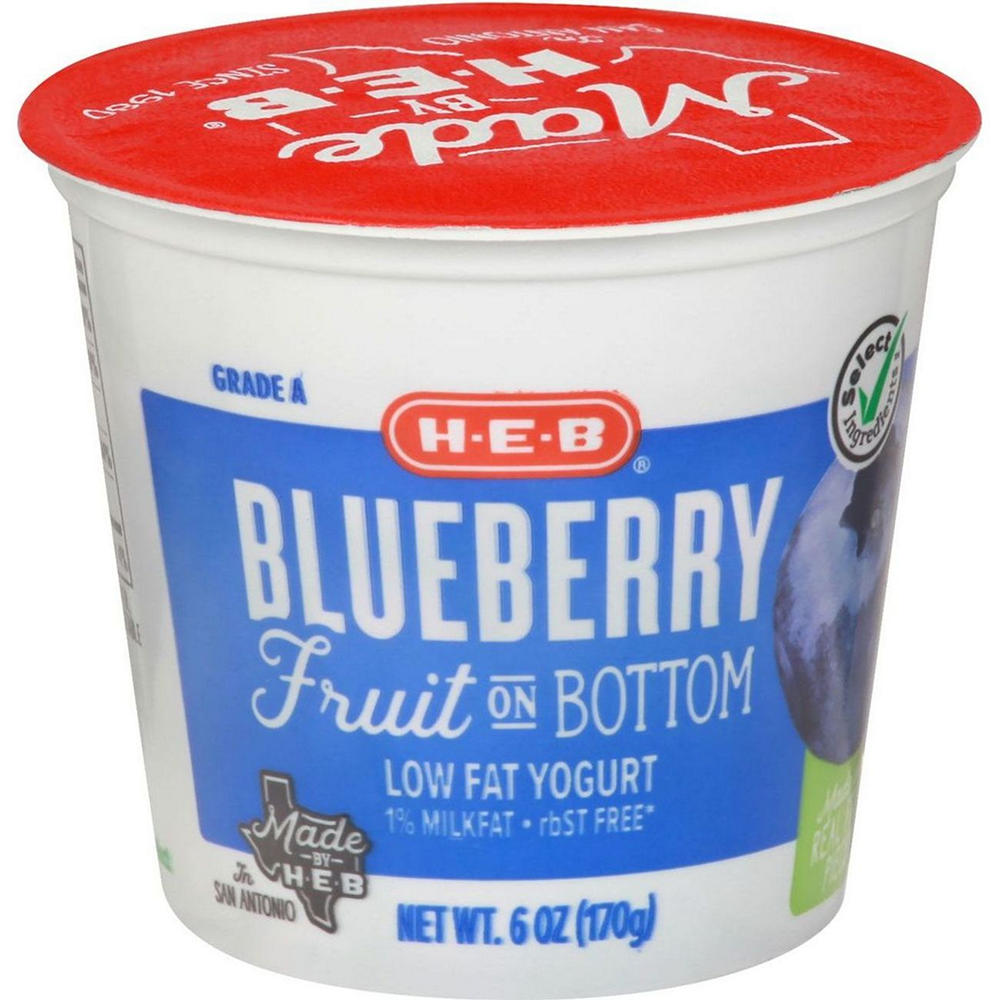 H-E-B Fruit on the Bottom Low-Fat Yogurt - Blueberry, 6 oz
