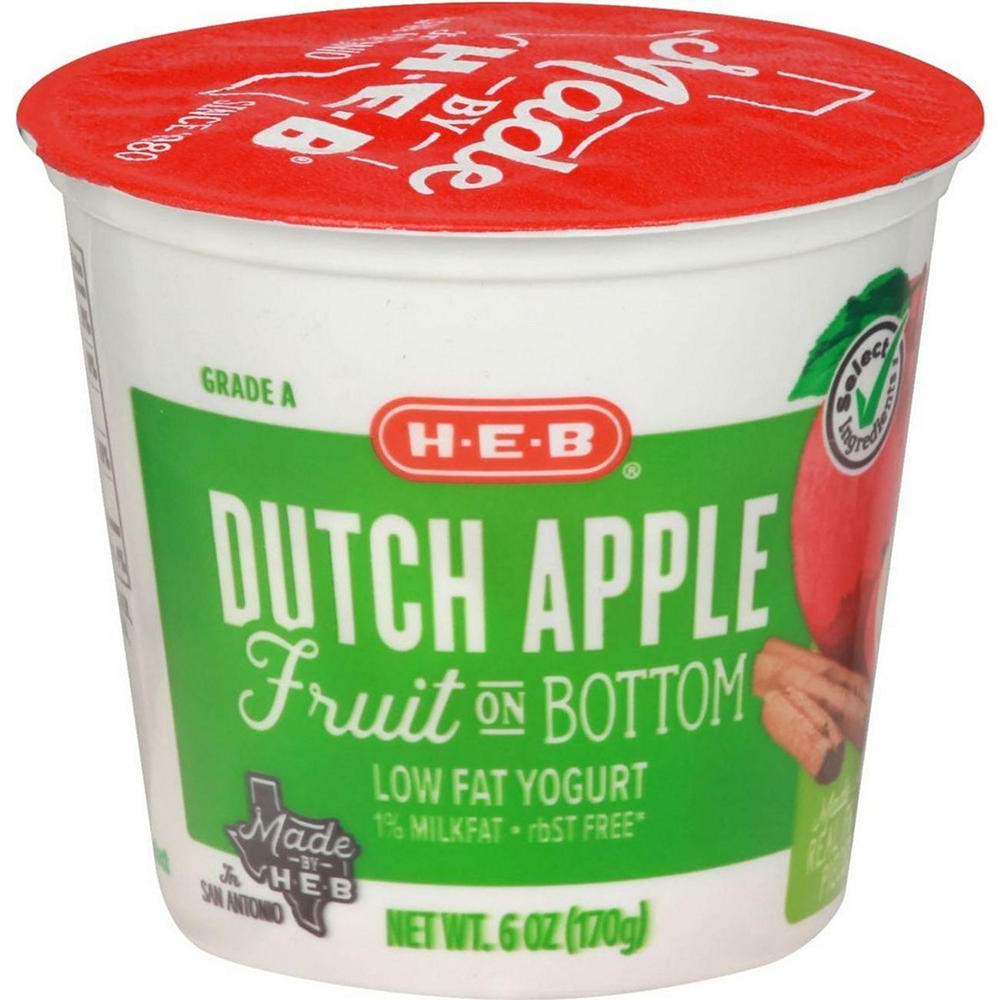 H-E-B Fruit on the Bottom Low-Fat Yogurt - Dutch Apple, 6 oz