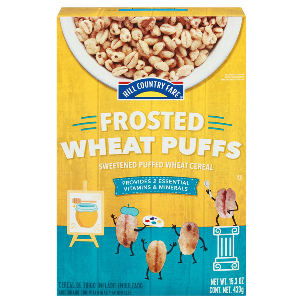 Hill Country Fare Frosted Wheat Puffs Cereal, 15.3 oz
