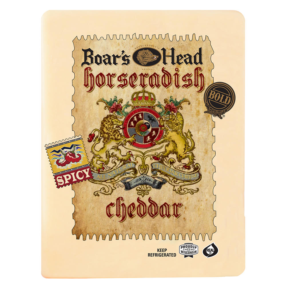 Boar's Head Bold Horseradish Cheddar Cheese, Custom Sliced, lb