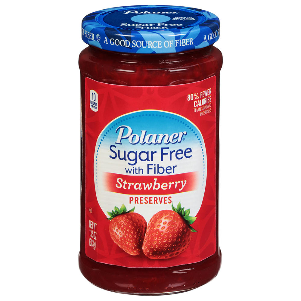 Polaner Sugar Free with Fiber Strawberry Preserves, 13.5 oz