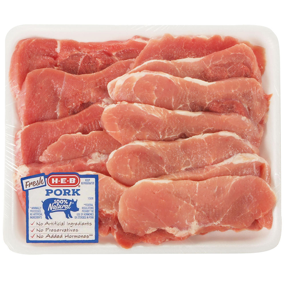 H-E-B Boneless Sirloin Pork Chops, Thin Cut - Value Pack, Avg. 2.09 lbs