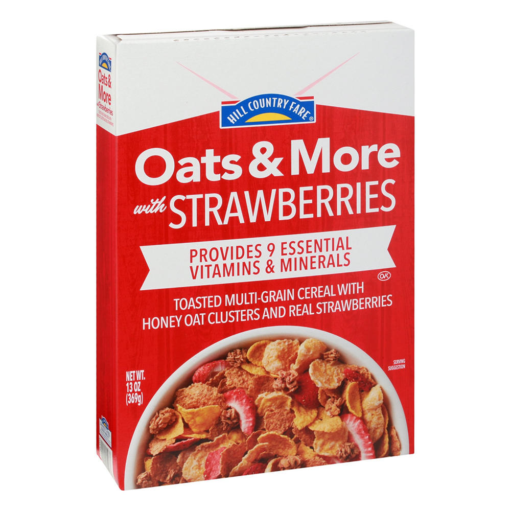 Hill Country Fare Oats & More Cereal with Strawberries, 13 oz