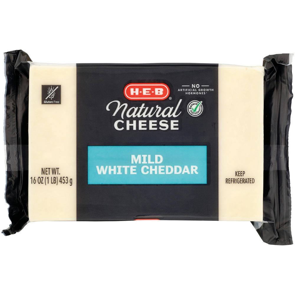 H-E-B Mild White Cheddar Cheese, 16 oz