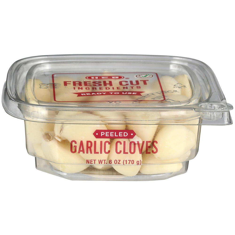 H-E-B Fresh Peeled Garlic Cloves, 6 oz