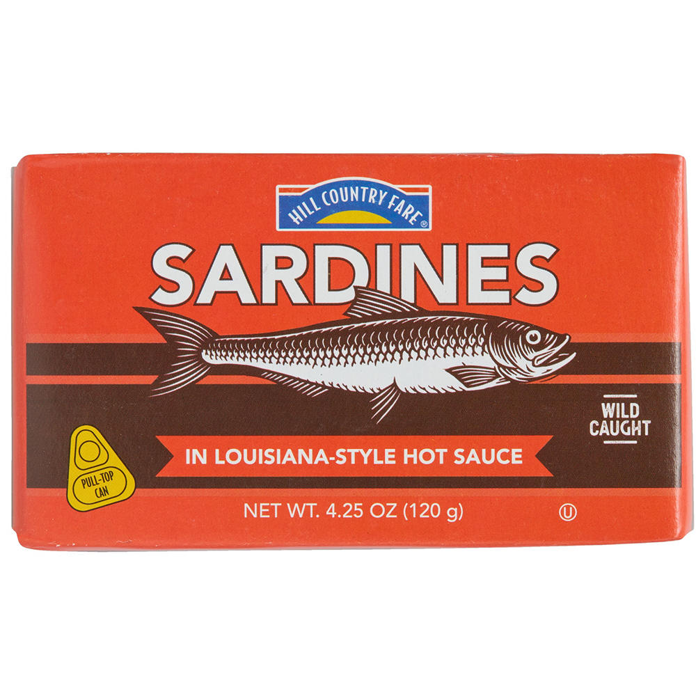 Hill Country Fare Sardines in Louisiana Style Hot Sauce, 4.25 oz