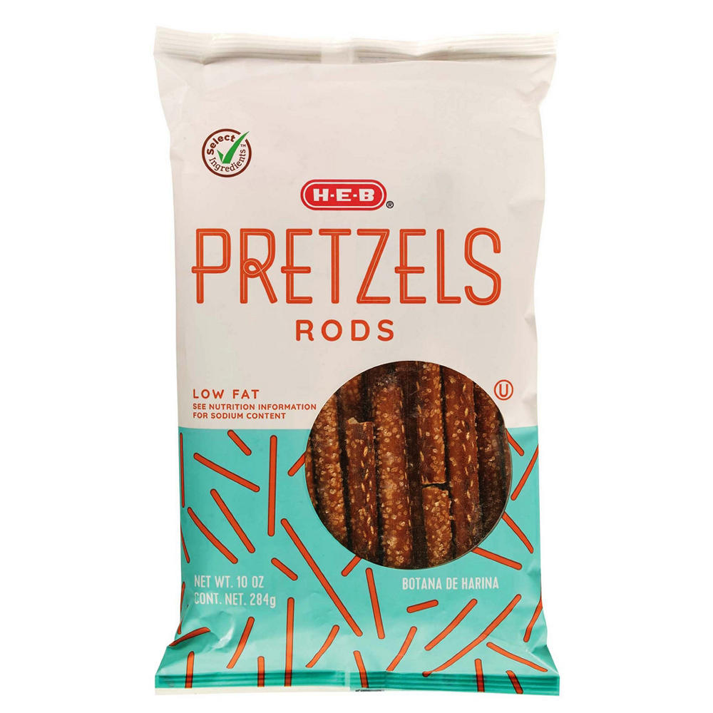 H-E-B Low Fat Pretzel Rods, 10 oz