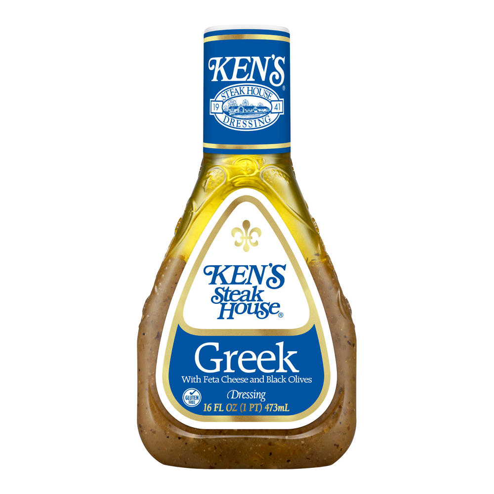 Ken's Steak House Greek with Feta Cheese and Black Olives Dressing, 16 oz