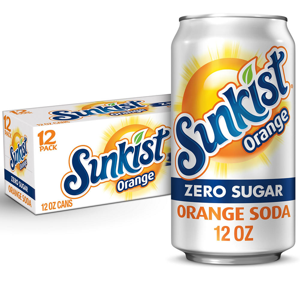 Sunkist Diet Orange Soda 12 oz Cans, 12 pk