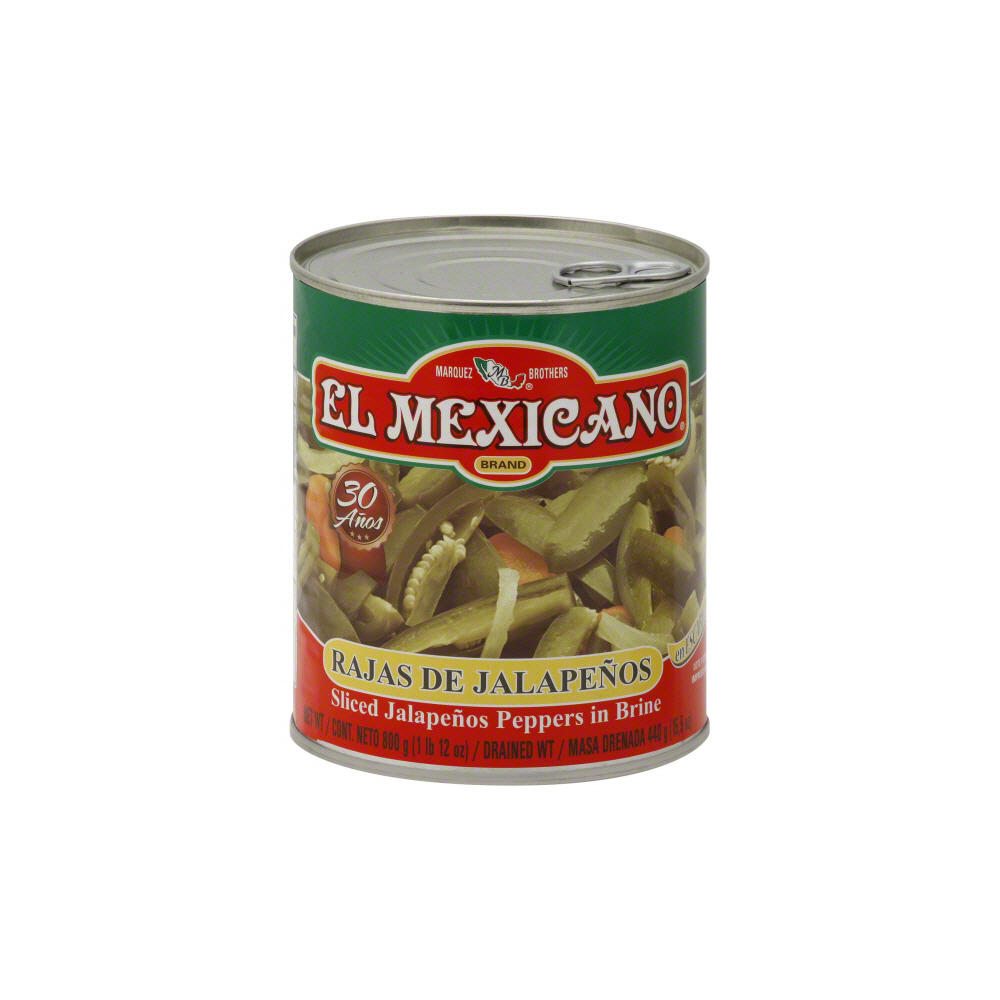 El Mexicano Sliced Jalapeños, 28 oz