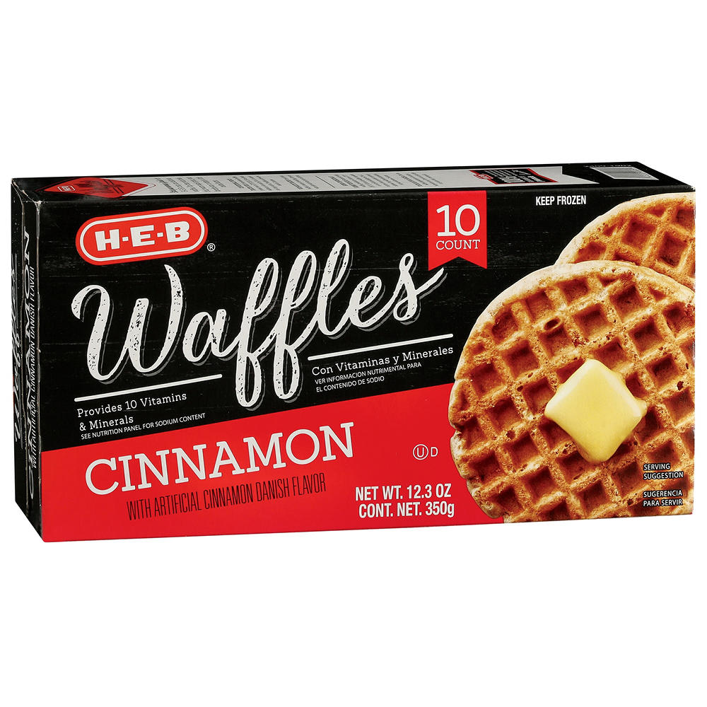 H-E-B Frozen Waffles - Cinnamon, 10 ct