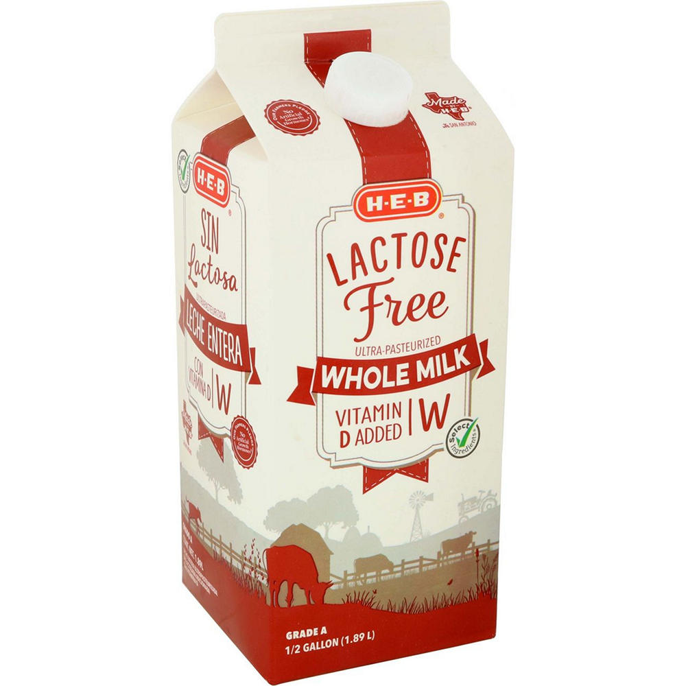 H-E-B Lactose Free Whole Milk, 1/2 gal