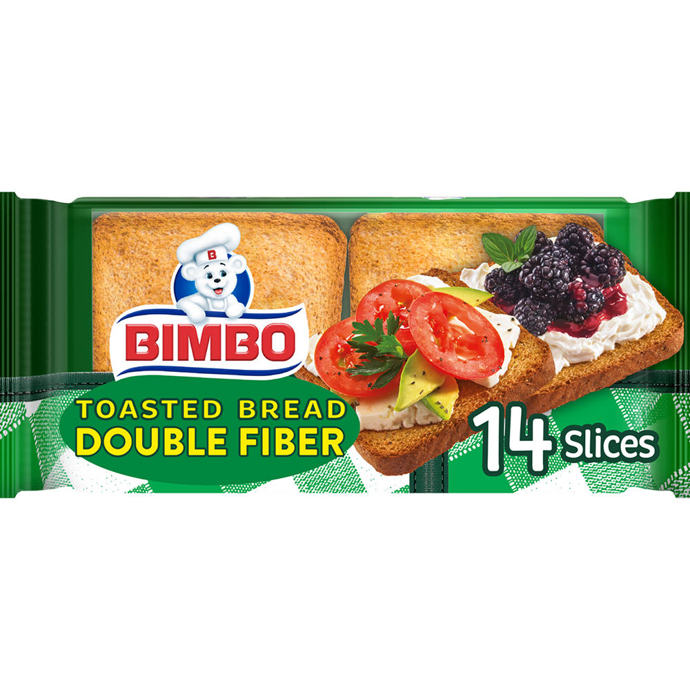 Bimbo Double Fiber Toasted Bread Slices, 14 ct