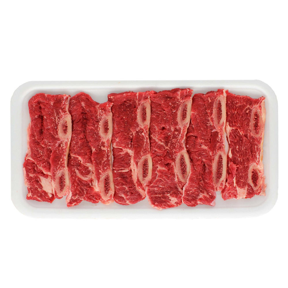 H-E-B Chuck Shoulder Beef Flanken Style Ribs, Thin Cut, Avg. 0.9 lb