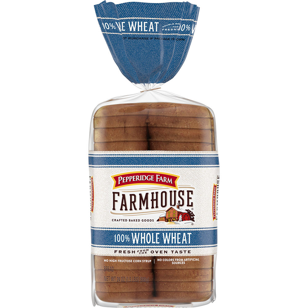 Pepperidge Farm Farmhouse 100% Whole Wheat Sliced Bread, 24 oz