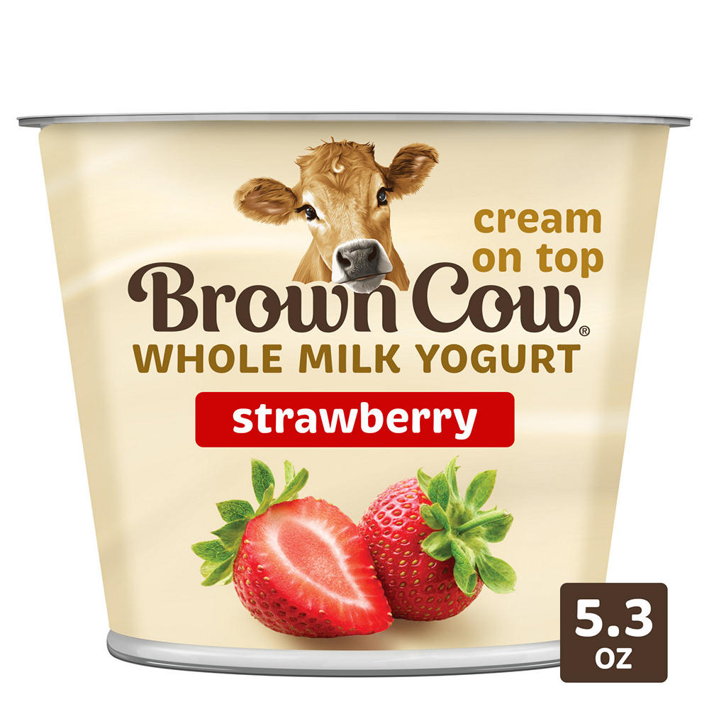 Brown Cow Whole Milk Strawberry on the Bottom Yogurt, 5.3 oz