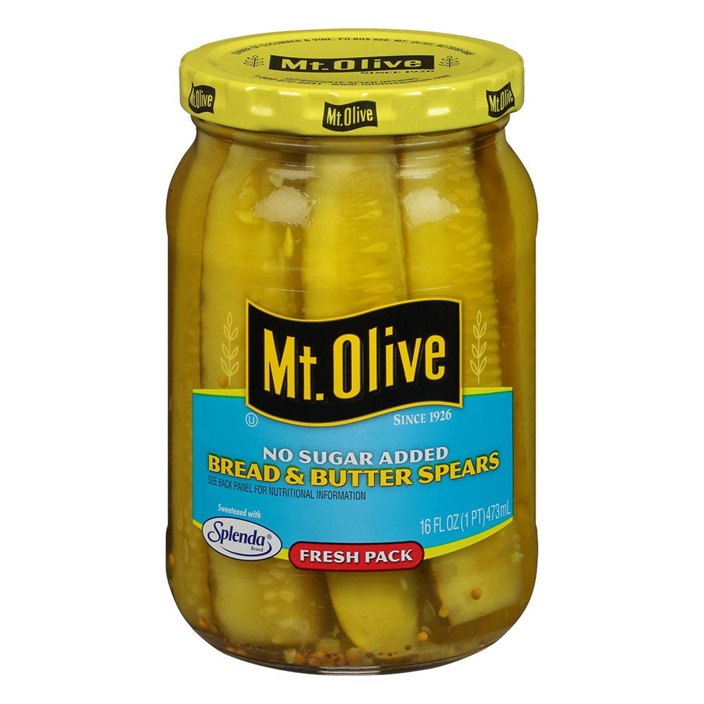 Mt. Olive No Sugar Added Bread and Butter Spears, 16 oz