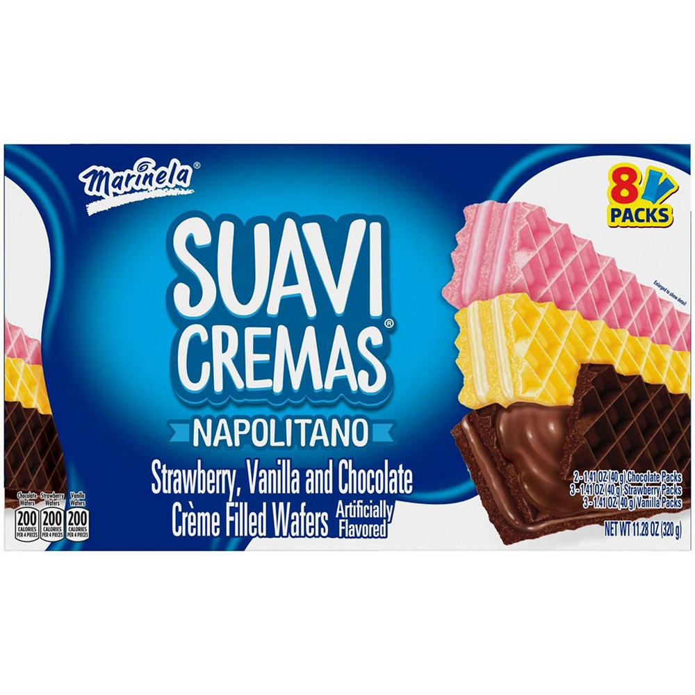 Marinela Suavi Cremas Napolitano Crème Filled Wafers, 8 ct
