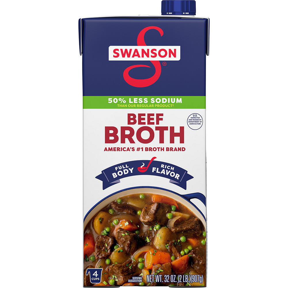 Swanson Lower Sodium Beef Broth, 32 oz