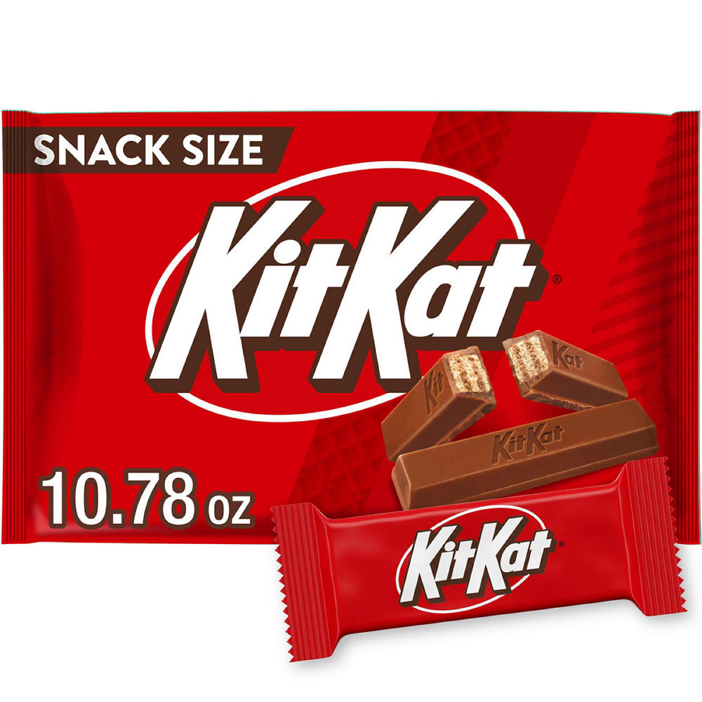 Kit Kat Milk Chocolate Wafer Snack Size Halloween Candy Bag, 10.78 oz