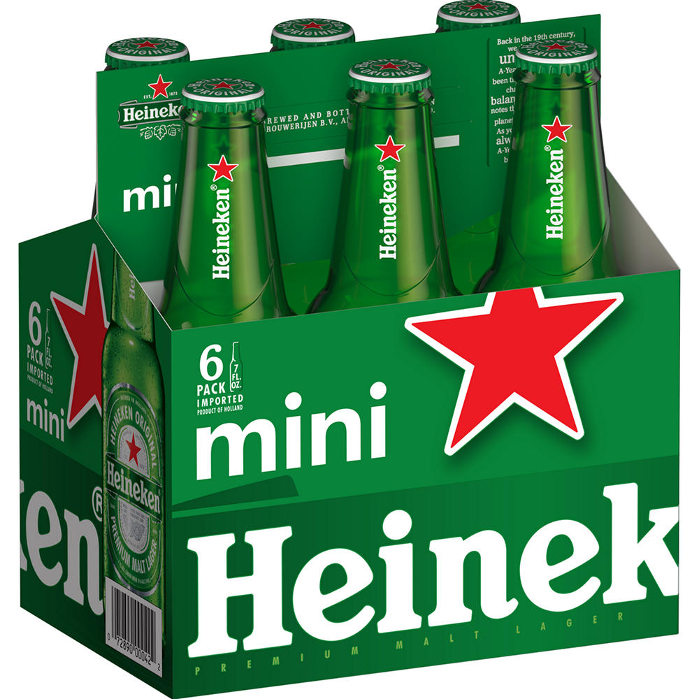 Heineken Lager Beer 6 pk Bottles, 7 oz