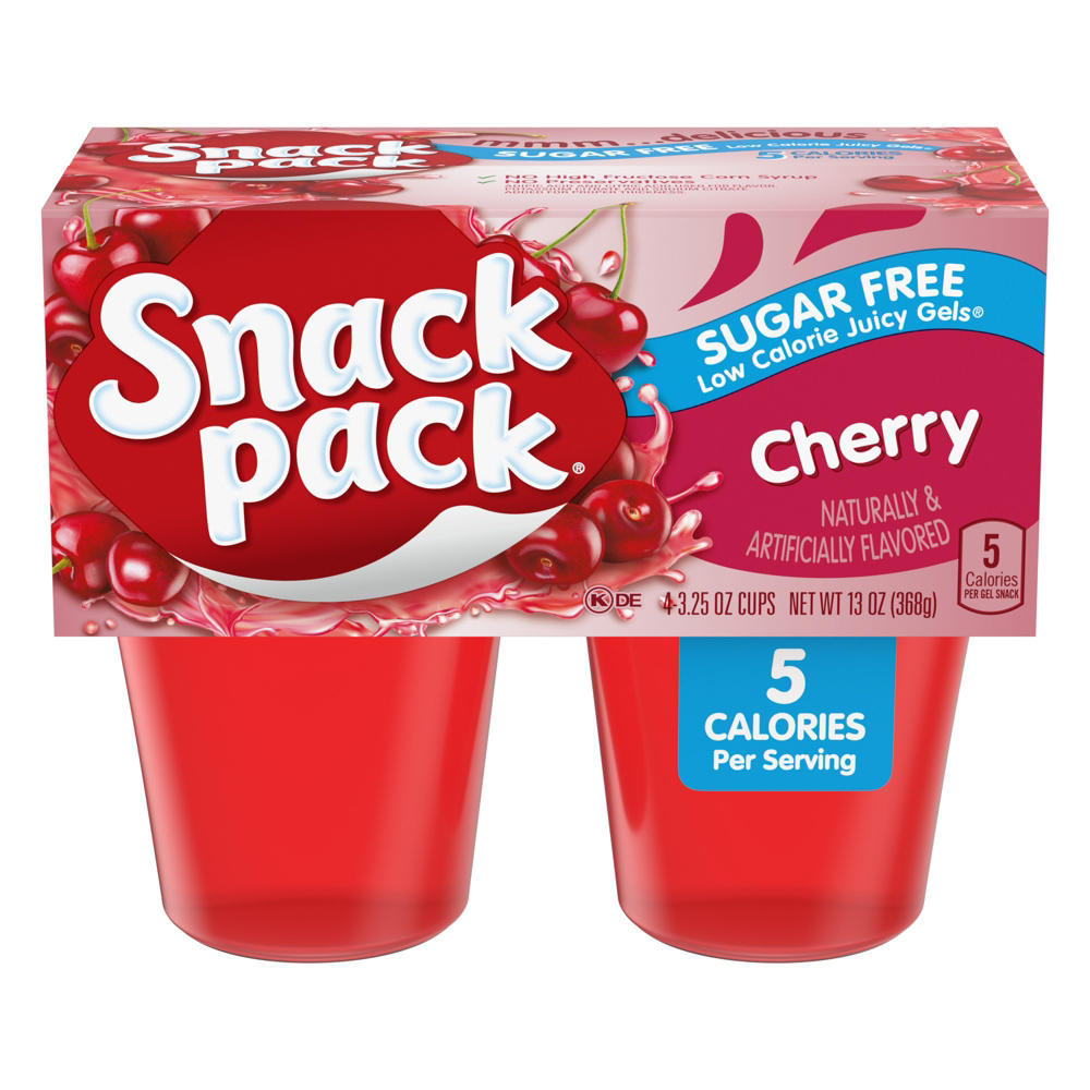 Snack Pack Sugar Free Cherry Juicy Gels Cups, 4 ct