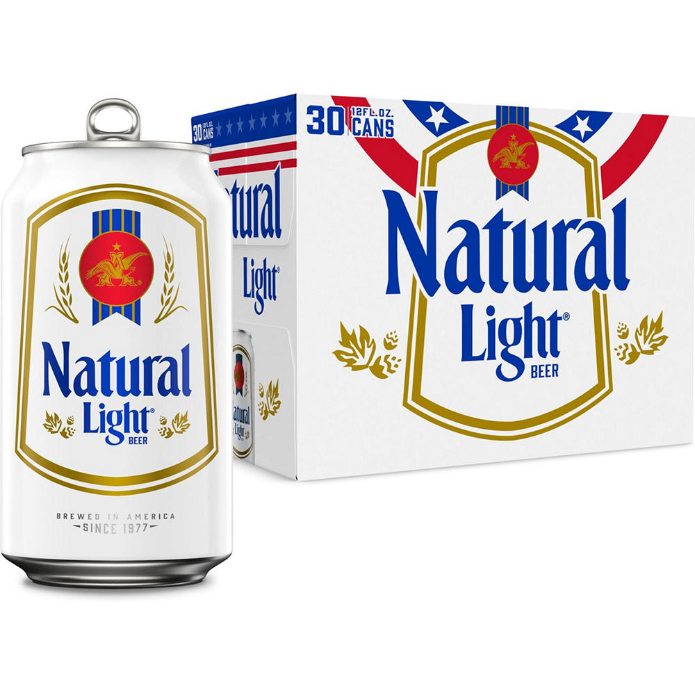 Natural Light Beer 30 pk Cans, 12 oz