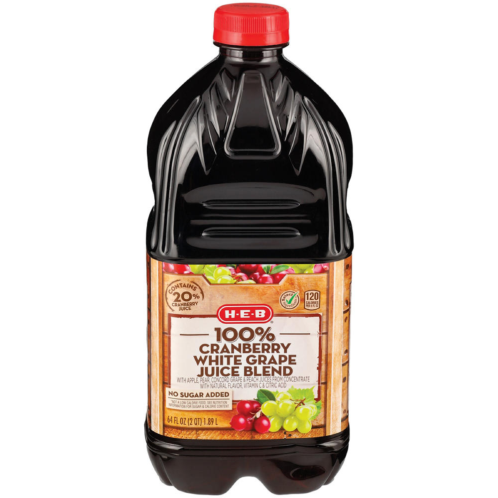 H-E-B 100% Cranberry White Grape Juice Blend, 64 oz