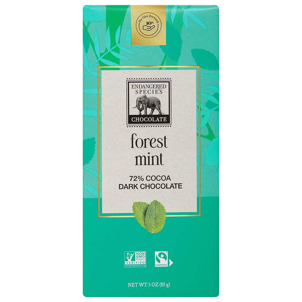 Endangered Species Forest Mint Dark Chocolate Bar, 3 oz