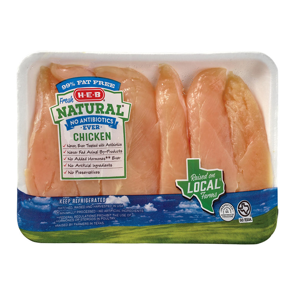 H-E-B Natural Boneless Chicken Breast Tenders, Avg. 1.02 lbs