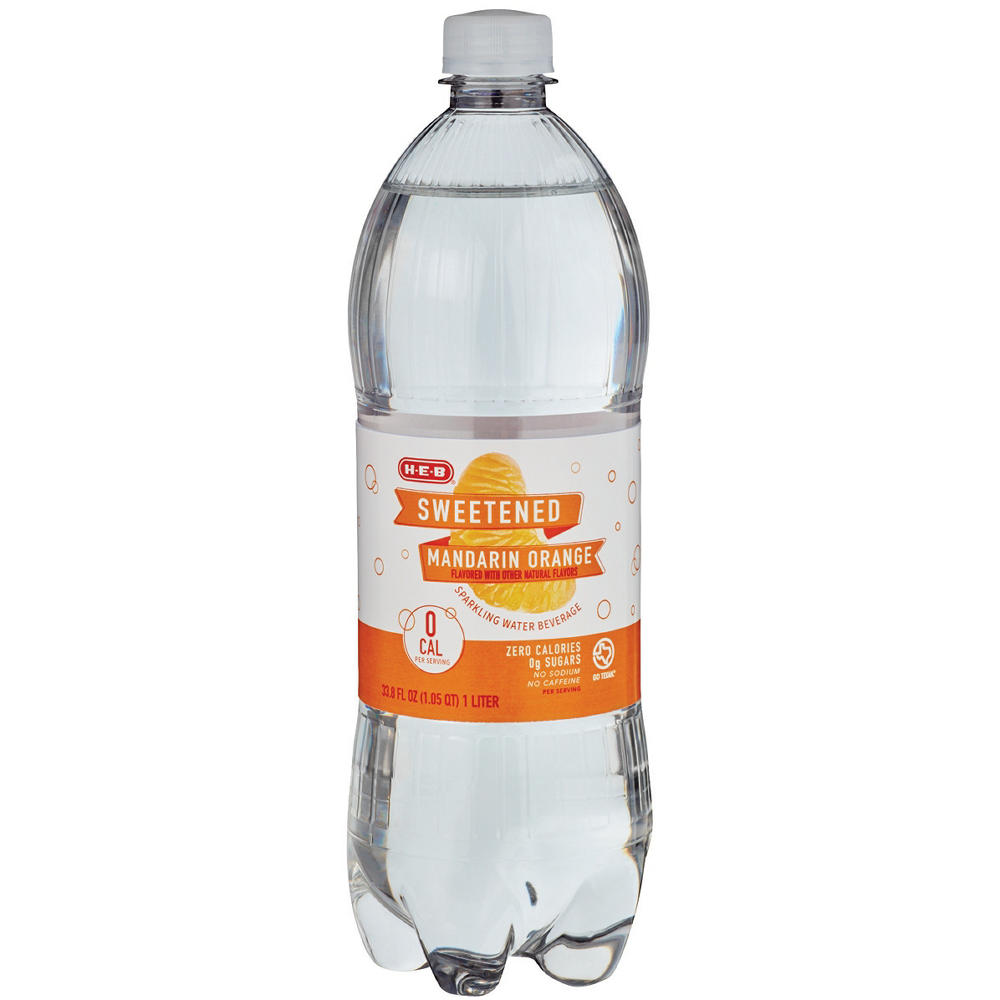 H-E-B Sparkling Sweetened Mandarin Orange Water Beverage, 1 L