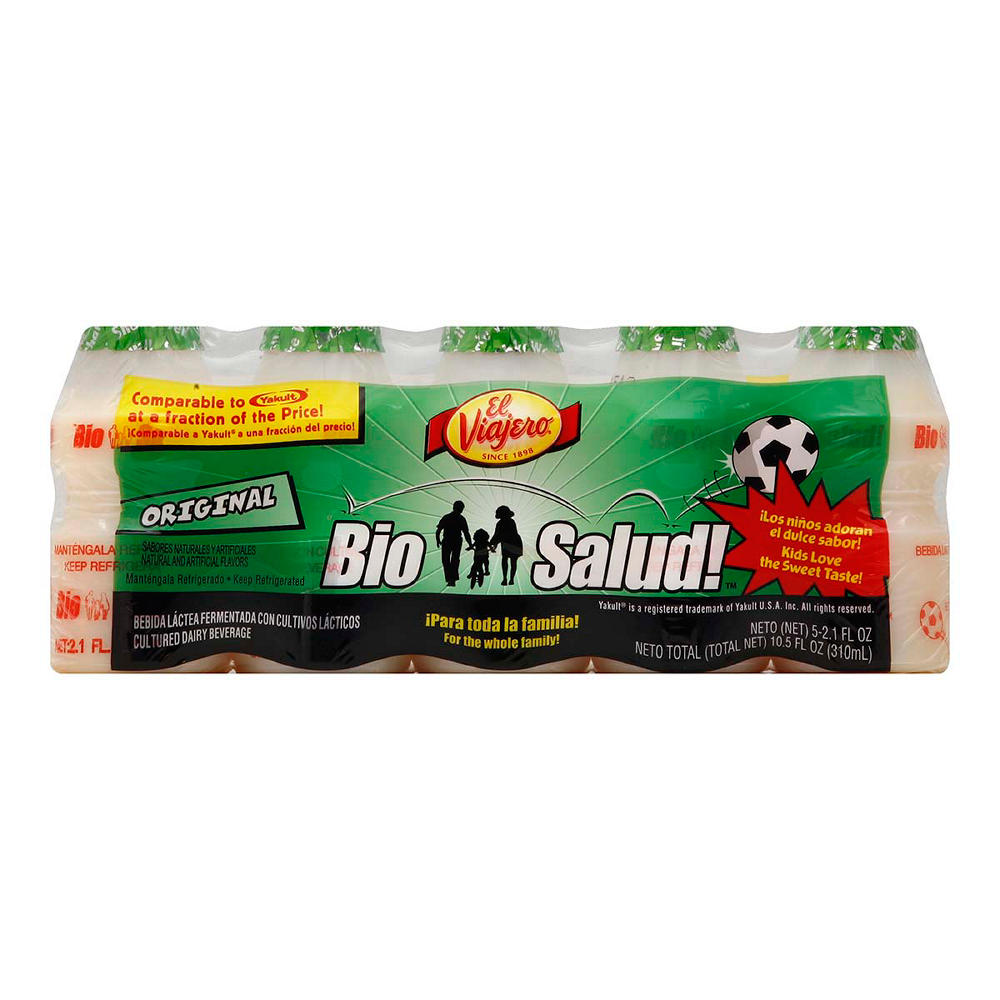 El Viajero Bio Salud! Cultured Original Dairy Beverage 5 pk Bottles, 2.1 oz
