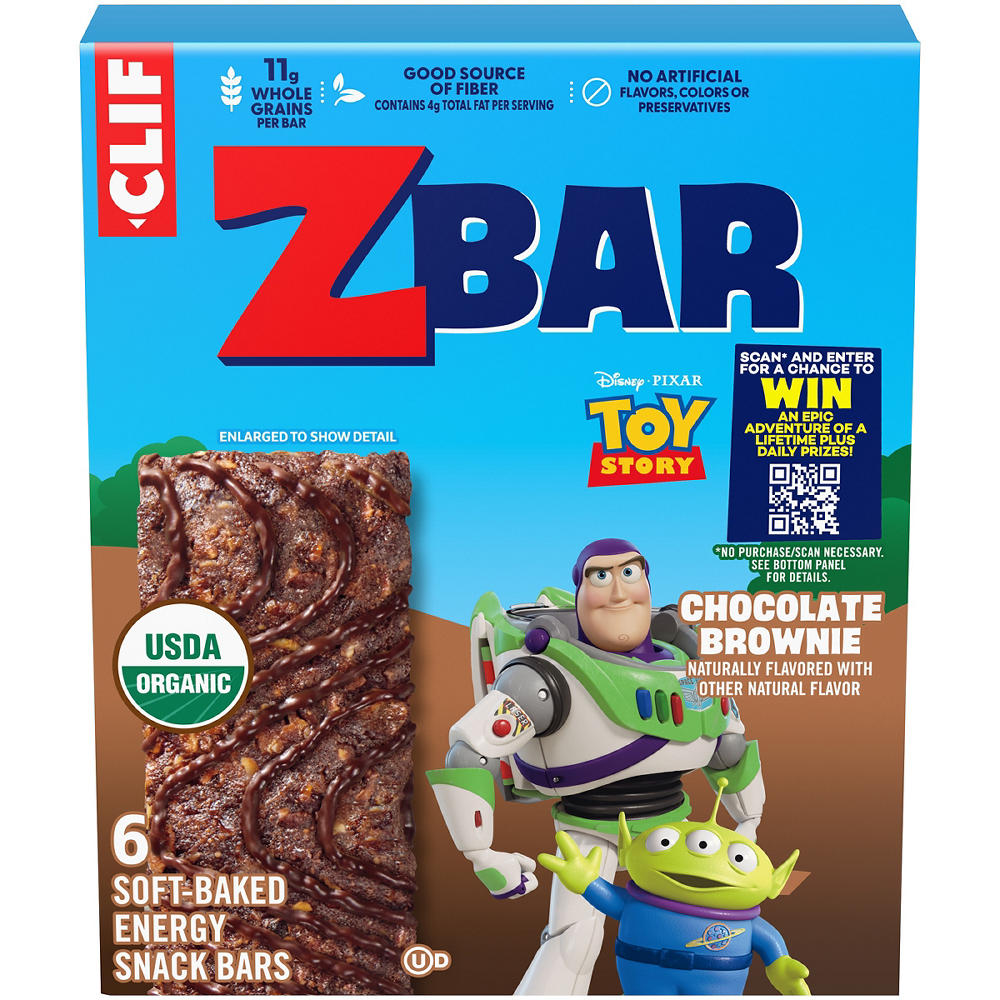 Clif Zbar Organic Energy Bars - Chocolate Brownie, 6 pk