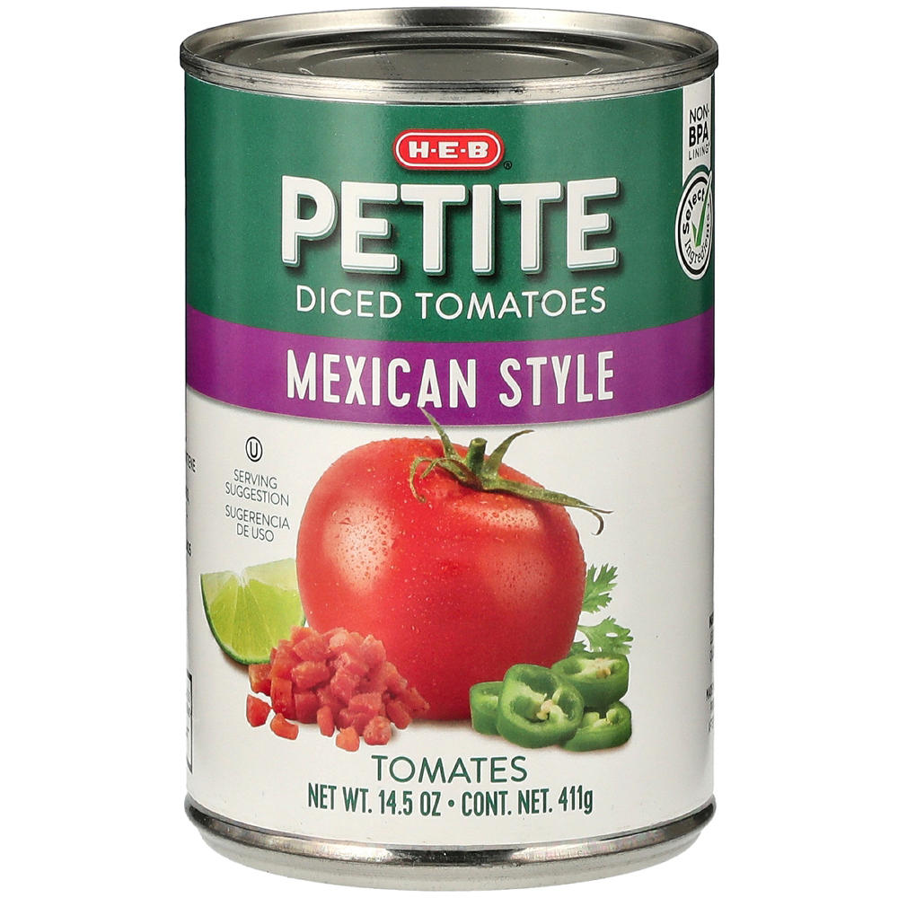 H-E-B Mexican Style Petite Diced Tomatoes, 14.5 oz