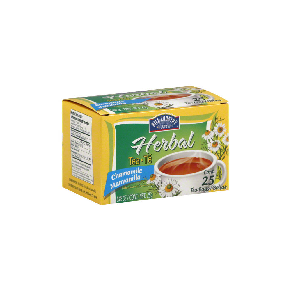 Hill Country Fare Chamomile Herbal Tea Bags, 25 ct