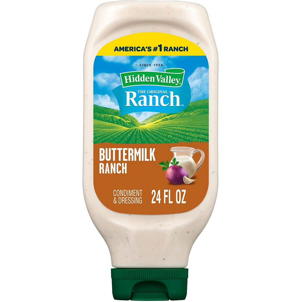 Hidden Valley Buttermilk Ranch Condiment and Dressing, Easy Squeeze Bottle, 24 oz