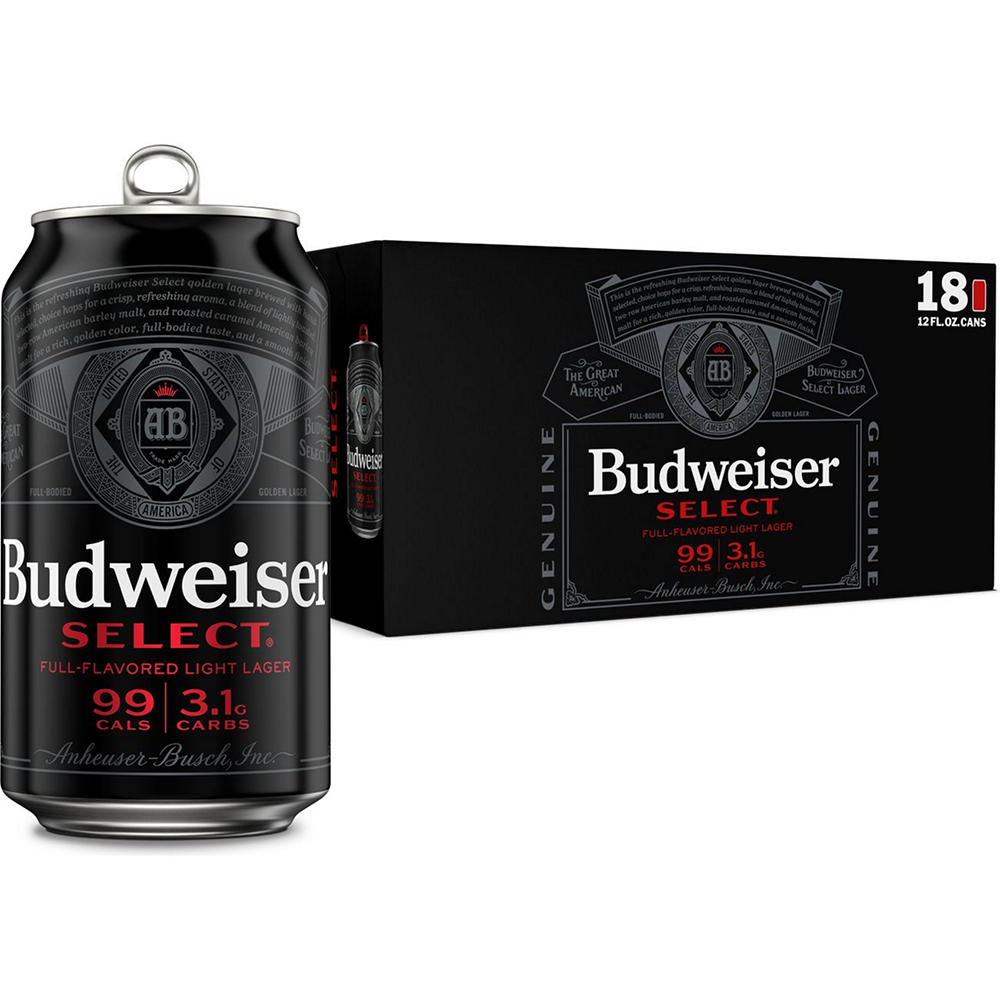 Budweiser Select Light Lager Beer 18 pk Cans, 12 oz