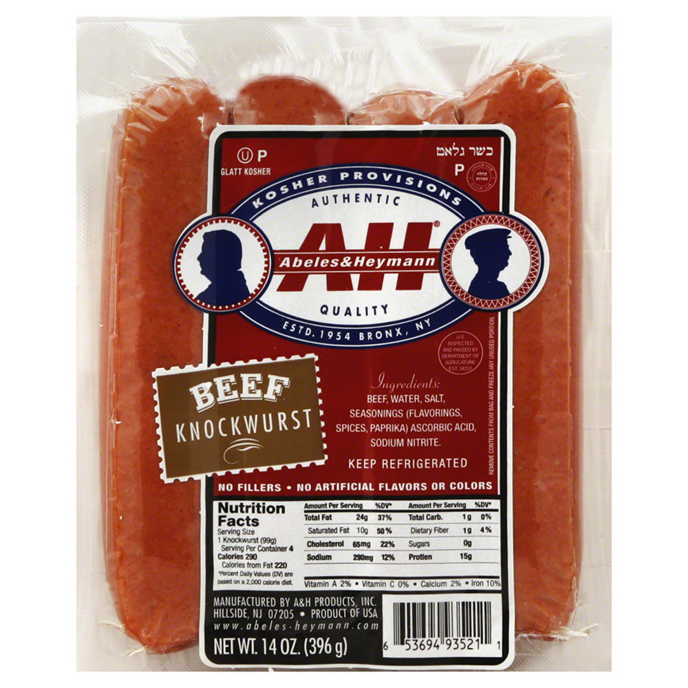 Abeles & Heymann Beef Knockwurst, 14 oz