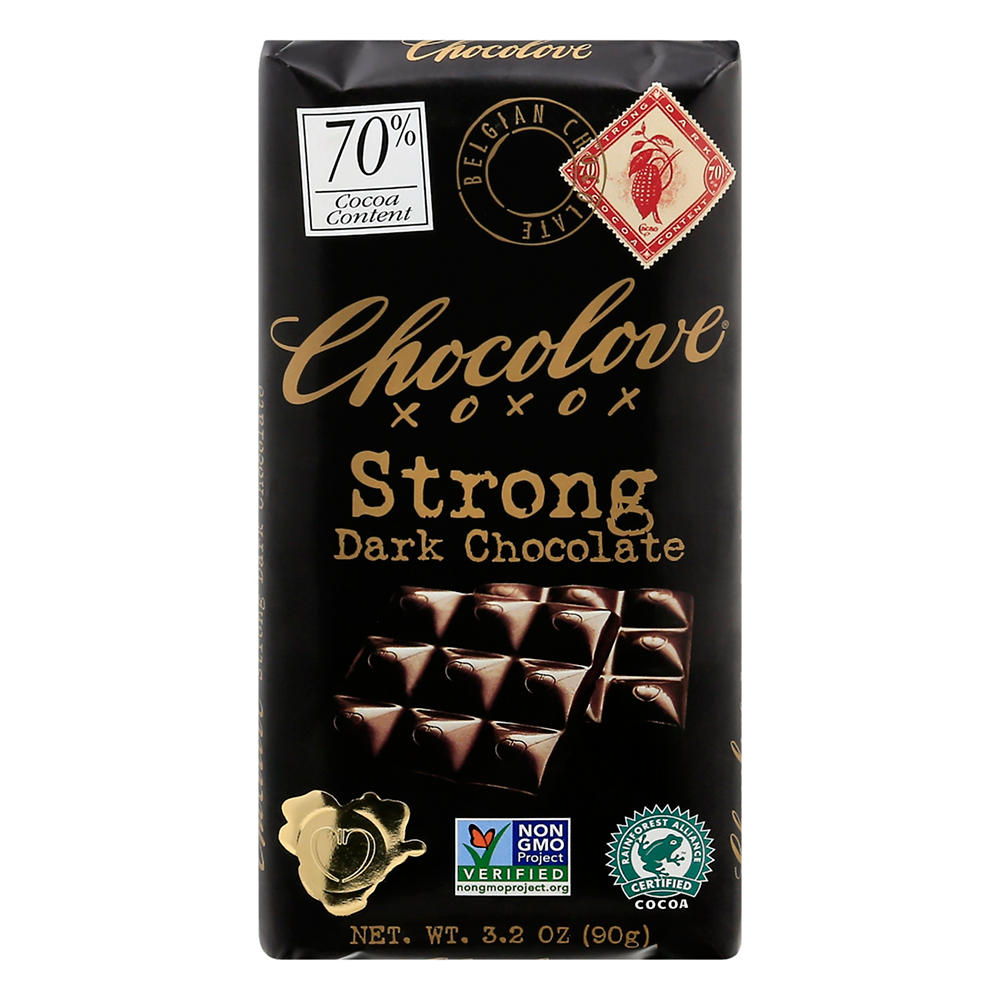 Chocolove Strong Dark Chocolate, 70% Cocoa, 3.2 oz