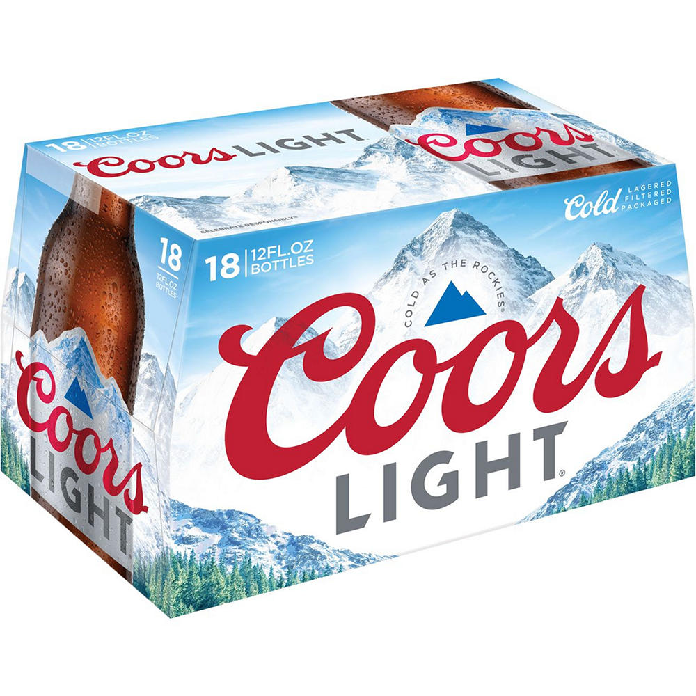 Coors Light Beer 18 pk Longneck Bottles, 12 oz